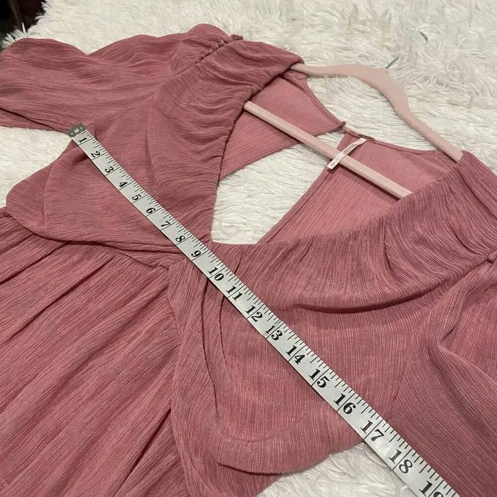 Free People Daia Blouse in Mountain Flower Pink Small